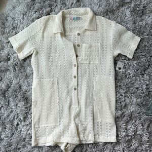 Free People Cream Beach Romper